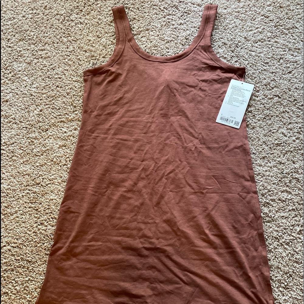 LULULEMON CLASSIC FIT COTTON BLEND SCOOP DRESS
